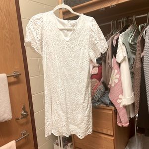 White Eyelet Mini Dress
